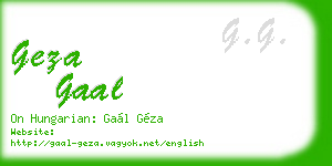geza gaal business card