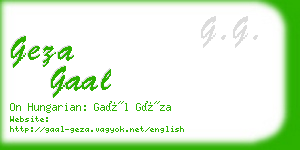 geza gaal business card